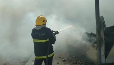 نشوب حريق في مقهى ببغداد (فيديو)