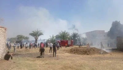سيطرة فرق الإطفاء على حريق في حوش ماشية وقاعة أفراح بقنا
