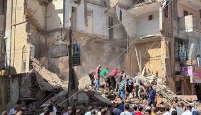 انهيار جزئي لعقار من طابقين في الجيزة