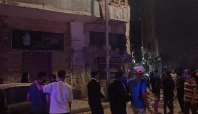 سقوط أجزاء من عقار بمنطقة سيدي بشر في الإسكندرية وتحطم سيارات