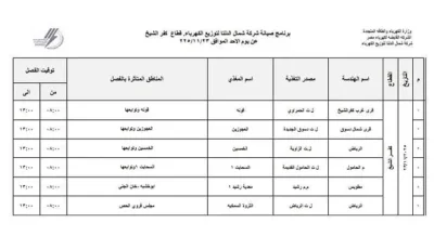 فصل التيار الكهربائي عن 7 قرى وتوابعها بكفر الشيخ اليوم لمدة 5 ساعات