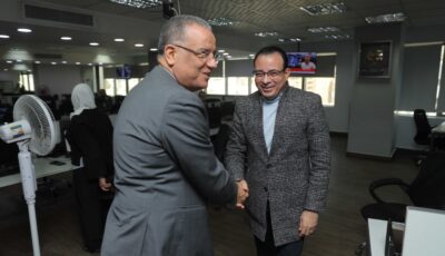 محمود مسلم رئيس برلمانية حزب الجبهة الوطنية فى زيارة لـ”اليوم السابع”