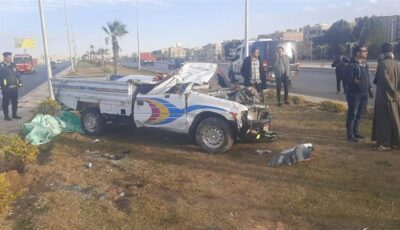 مصرع شخصين وإصابة آخرين في انقلاب ربع نقل بطريق أسيوط الصحراوي الغربي بالفيوم