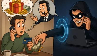 أوهما المجني عليه بجائزة مالية ليستوليا على 84 ألف درهم