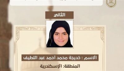 خديجة ابنة الإسكندرية الثانية بالشهادة الثانوية: كنت بذاكر طول اليوم وأتمنى الحصول على الماجستير والدكتوراه