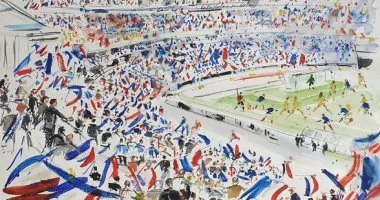 فنان فرنسى يوثق الأحداث الرياضية بالرسم من المدرجات منذ سنوات