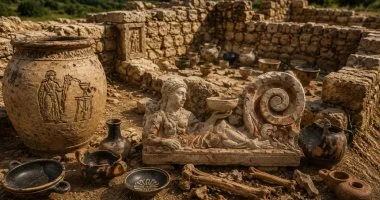 اكتشاف قاعة احتفالات هلنستية مخصصة للمعبودة اليونانية ديميتر بمقدونيا