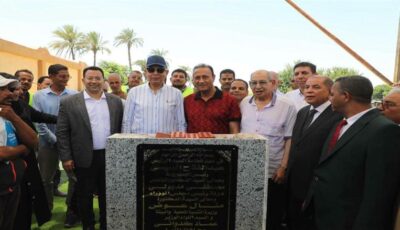 محافظ المنيا يضع حجر أساس كوبري بني مهدي لخدمة 60 ألف مواطن بتكلفة 52.5 مليون جنيه