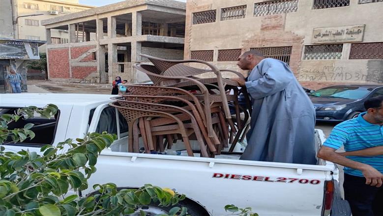 إزالة 160 حالة إشغال طريقة في بني مزار بالمنيا لتحقيق السيولة المرورية