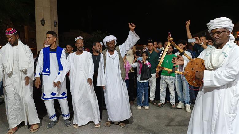 عروض تراثية وأغانٍ وطنية.. «شارع الفن» في أسوان يواصل فعالياته الثقافية