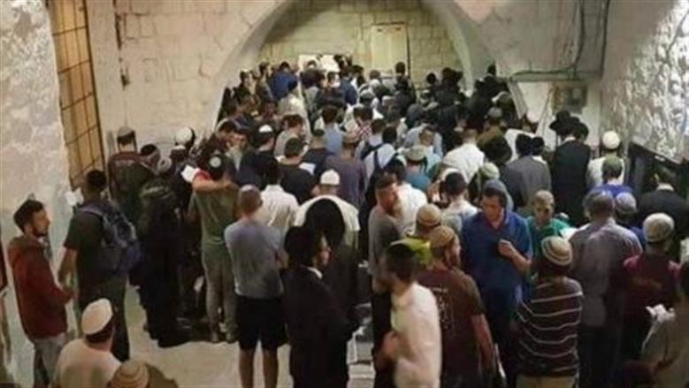 مستوطنون يقتحمون المنطقة الغربية لمدينة نابلس بحماية جيش الاحتلال الإسرائيلي
