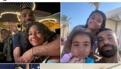 صور صلاح وابنتيه مكة وكيان في الساحل الشمالي تجذب النشطاء، والمصريون يمازحونه: “ابدأ بالجهاز”