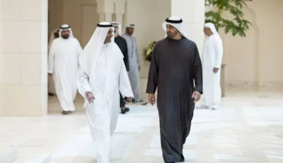 محمد بن زايد وحمد الشرقي يبحثان شؤون الوطن والمواطن