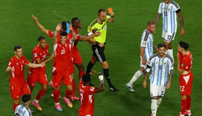 الأرجنتين تستفيد بدون وجه حق من قرار طرد لاعب سويسرا في ربع نهائي المونديال