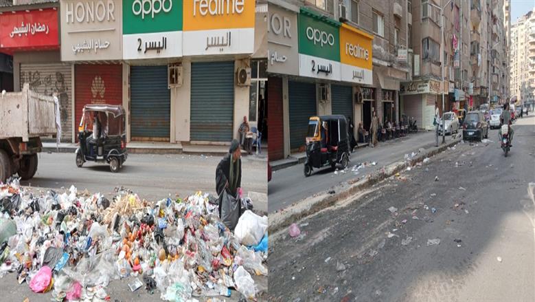 استجابة لشكاوى المواطنين.. رفع المخلفات ونظافة 8 مواقع بأحياء الجيزة