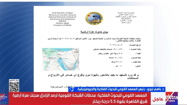 رئيس «البحوث الفلكية»: رصدنا حتى الآن 5 توابع بعد الهزة الأرضية