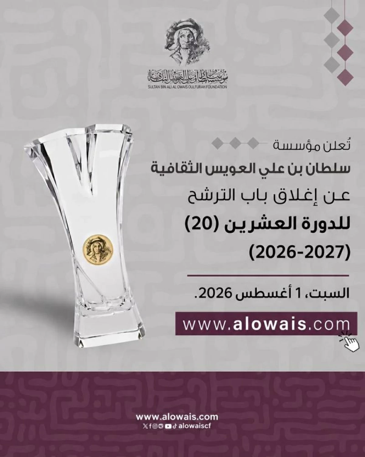 إغلاق باب الترشح لجائزة سلطان العويس