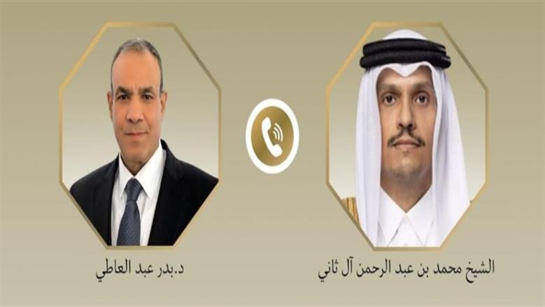 وزير الخارجية يبحث مع رئيس الوزراء القطري خفض التصعيد بالمنطقة